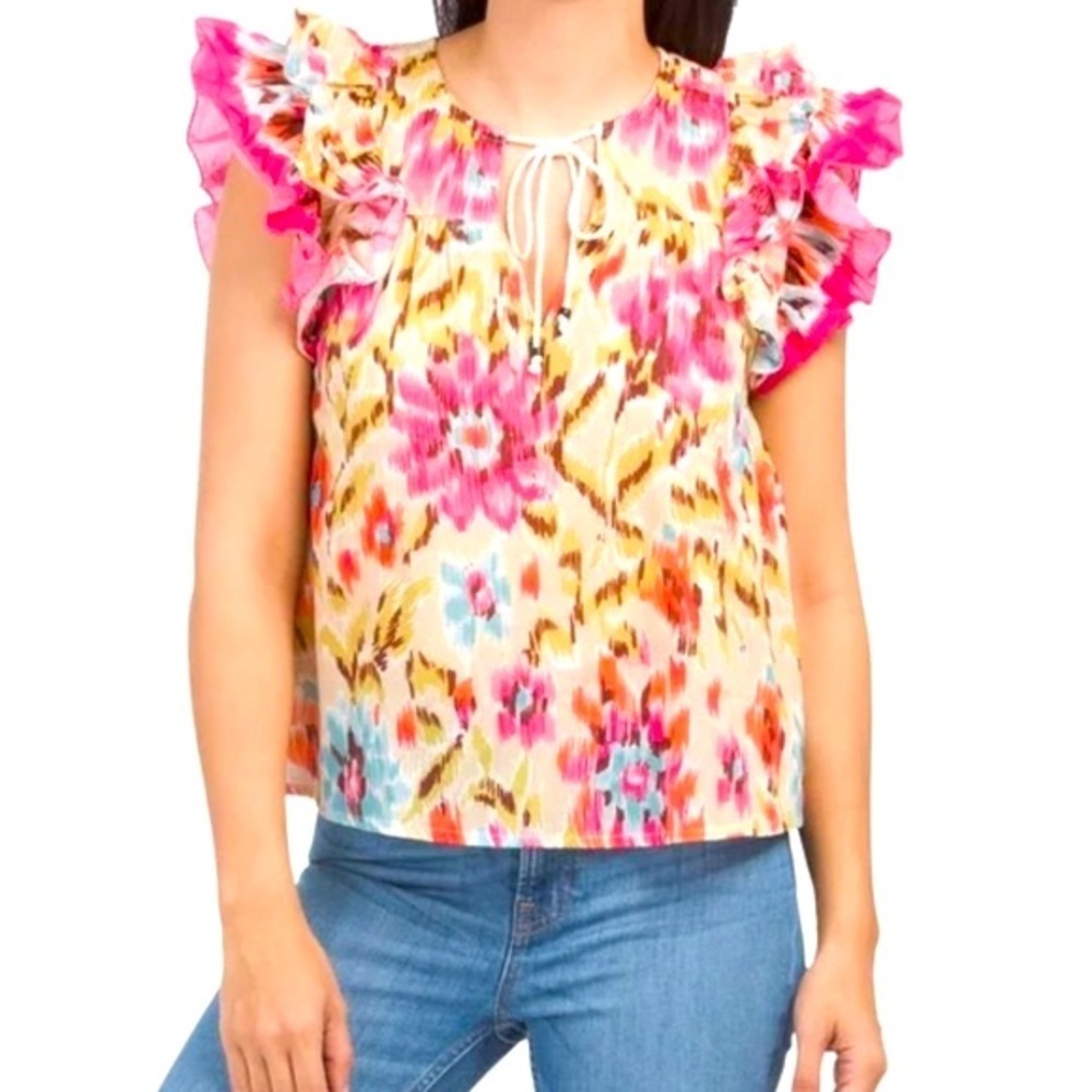 House Of Harlow 1960 Floral Blouse